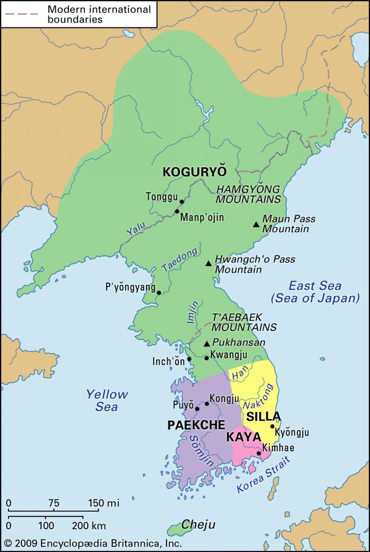 Historische Karte von Südkorea (ROK)