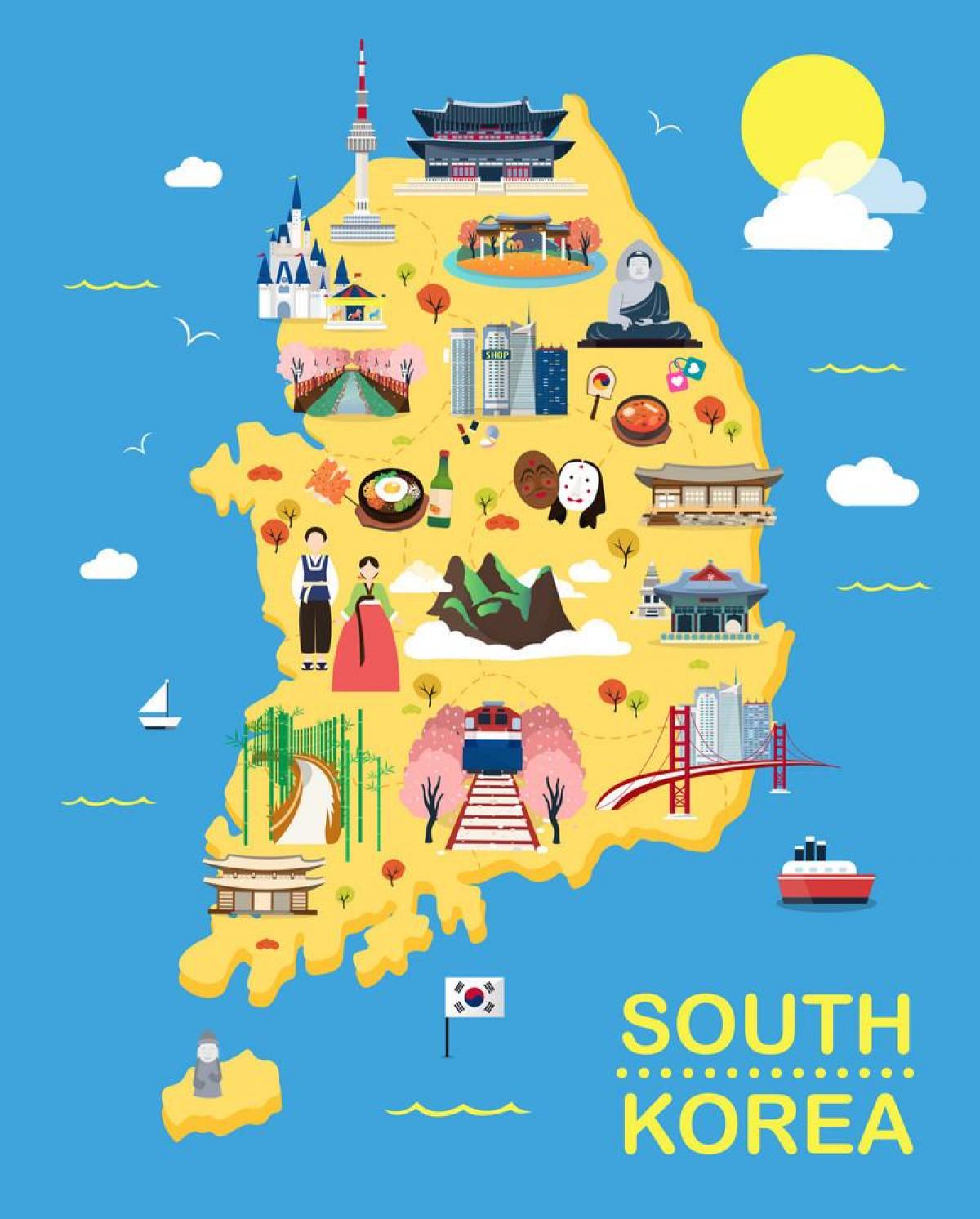 Südkorea (ROK) touristische Attraktionen Karte