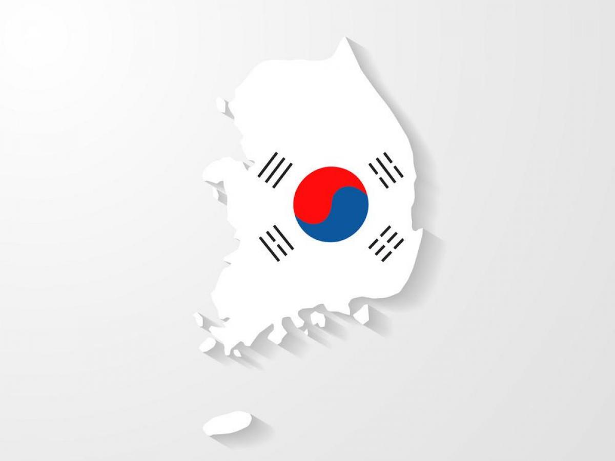 Karte der Flagge von Südkorea (ROK)