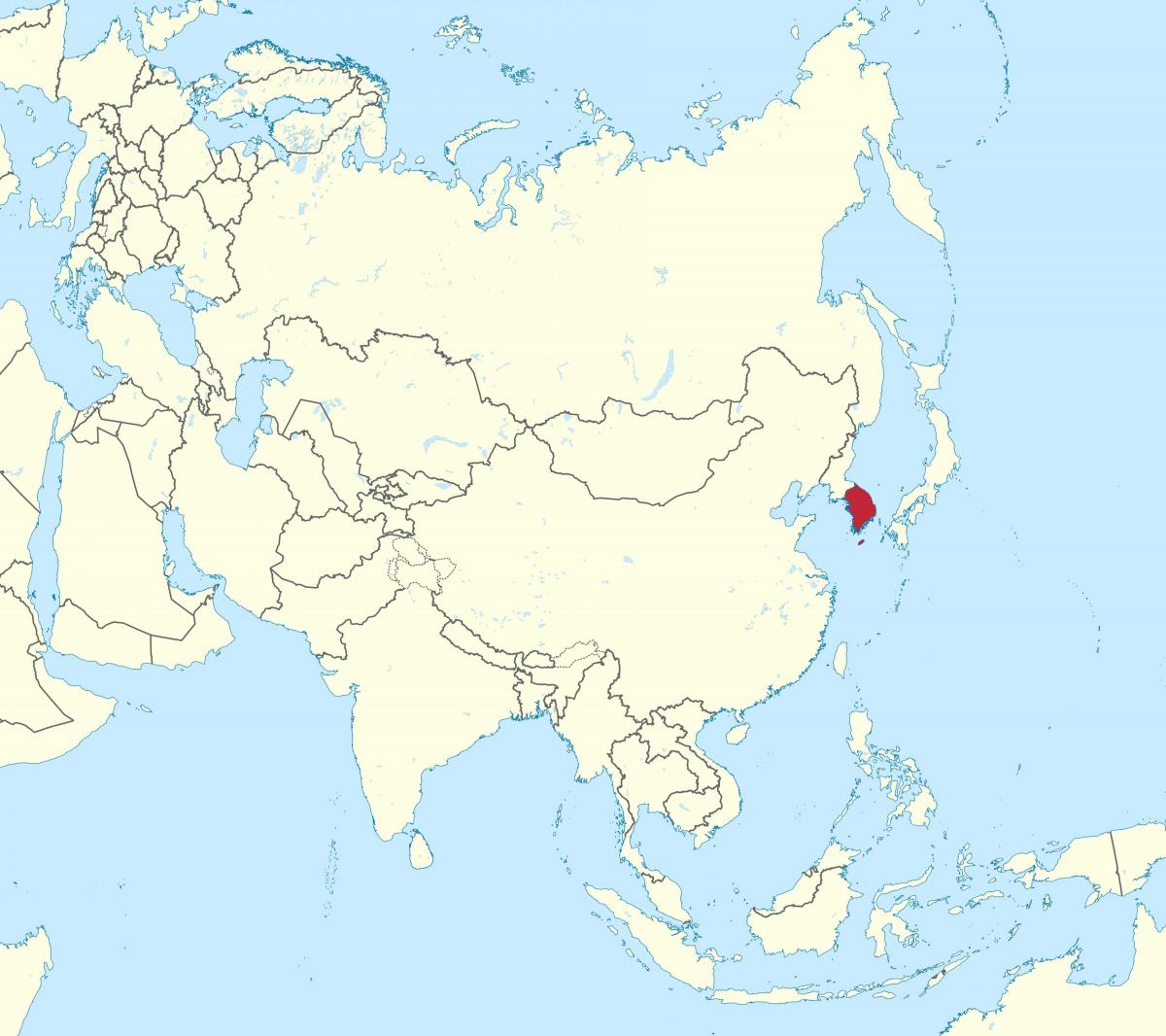Südkorea (ROK) Position auf der Asien-Karte