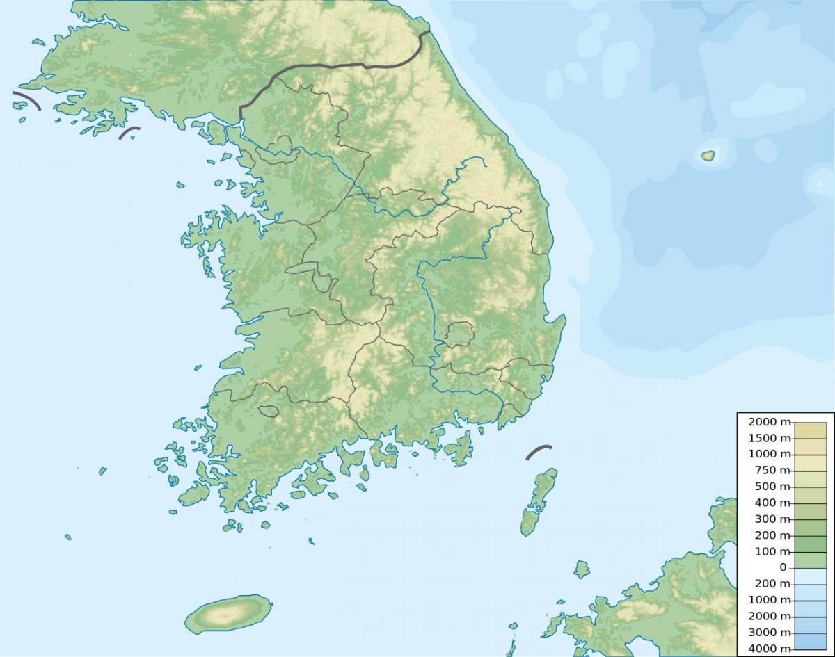 Südkorea (ROK) Landformkarte