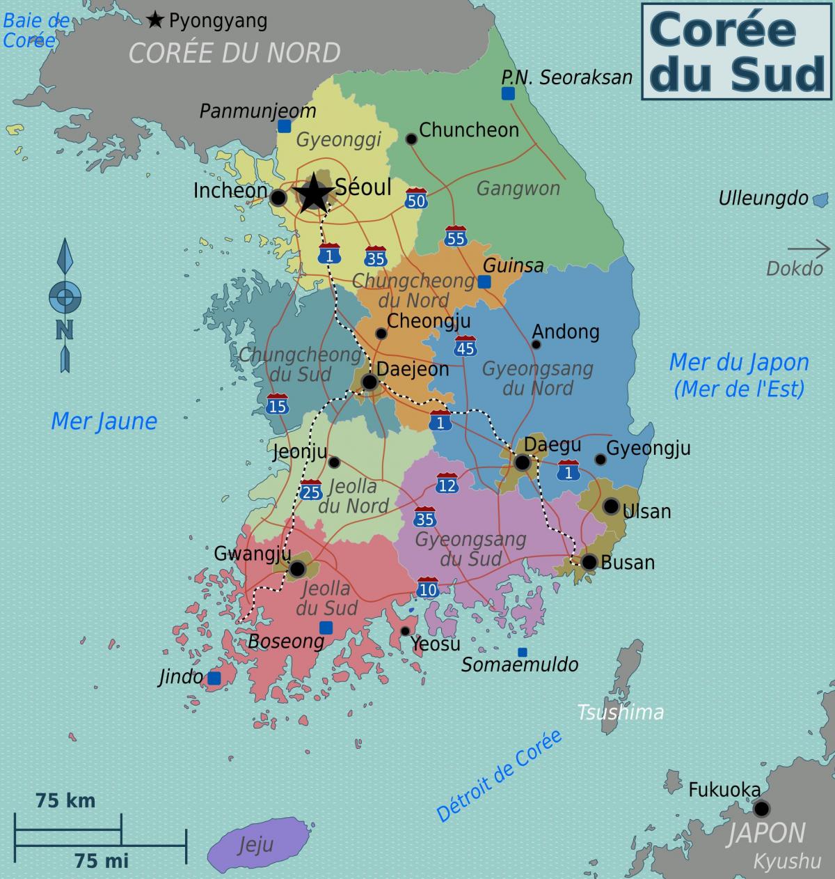 Südkorea (ROK) Gebiete Karte