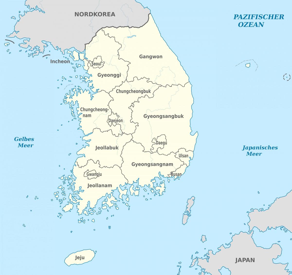 Südkorea (ROK) Staatskarte