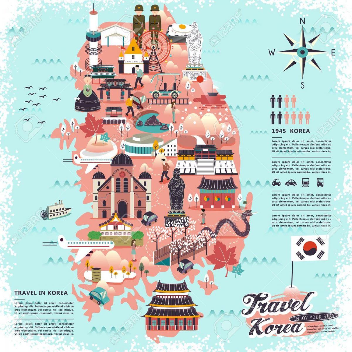 Südkorea (ROK) Reise-Karte